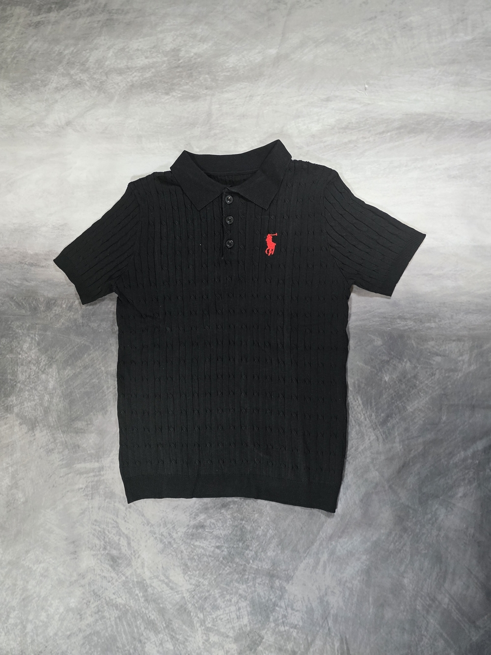 Casual Black Cable Knit  Shirt